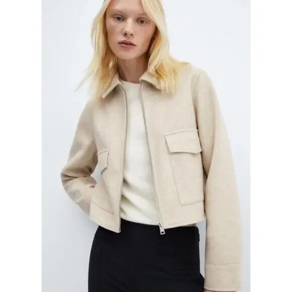 Mango Jacket With Zip Pockets - Beige - Picture 6 of 8